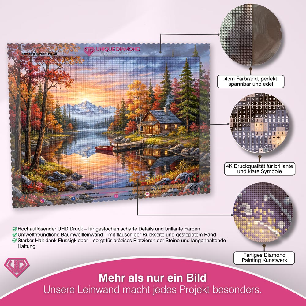 5D Diamond Painting – Abendruhe am Bergsee