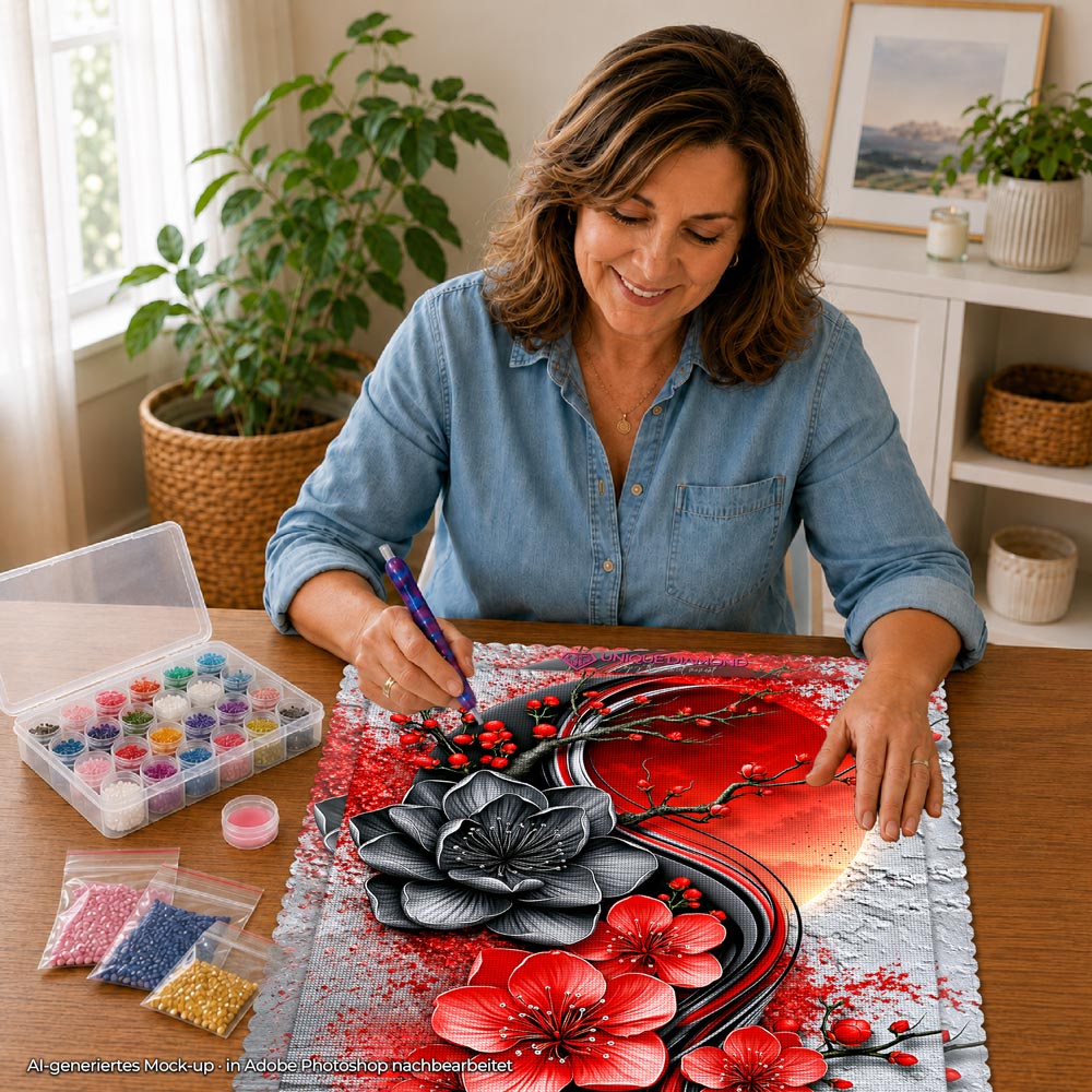 5D Diamond Painting – Akari im Rubinmond
