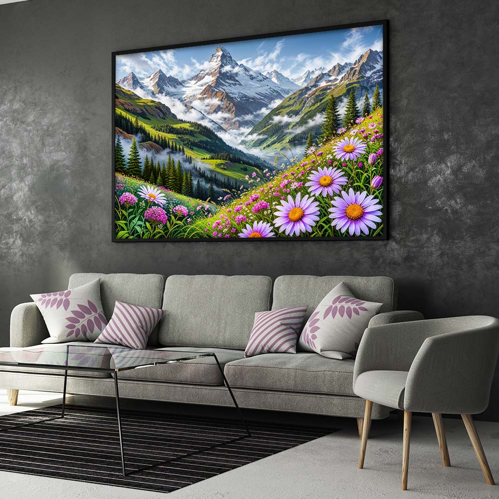 5D Diamond Painting – Alpenglühen in Liliana's Tal, Unique-Diamond