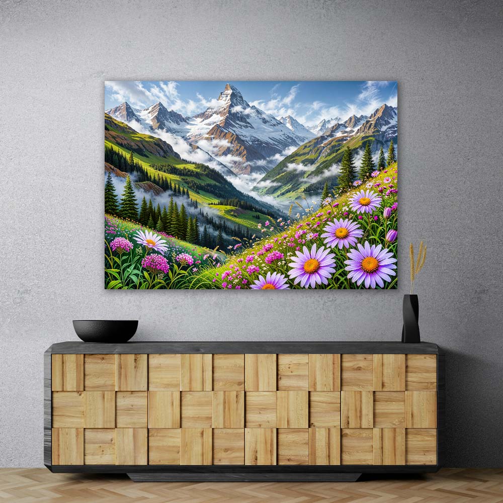 5D Diamond Painting – Alpenglühen in Liliana's Tal, Unique-Diamond