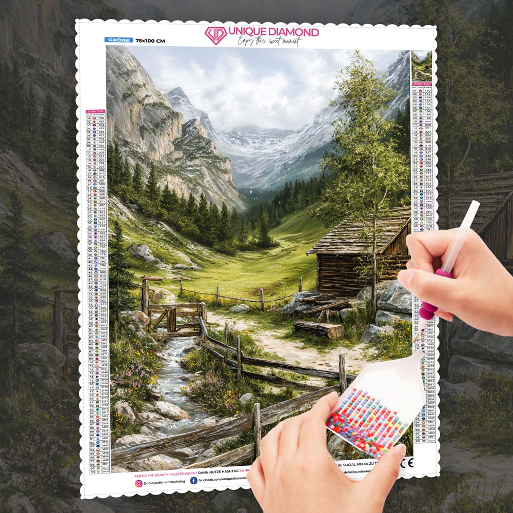 5D Diamond Painting – Alpengrüße am Morgen, Unique-Diamond