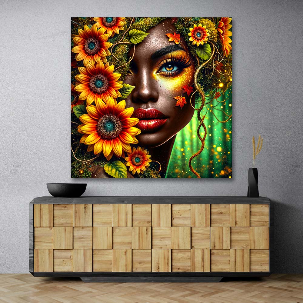 5D Diamond Painting – Amara, Seele der Sonnenblumen Unique-Diamond
