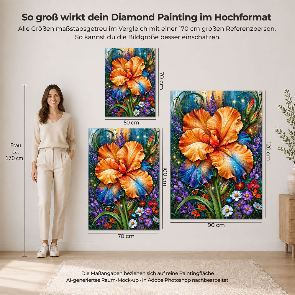 5D Diamond Painting – Amber Iris Symphony
