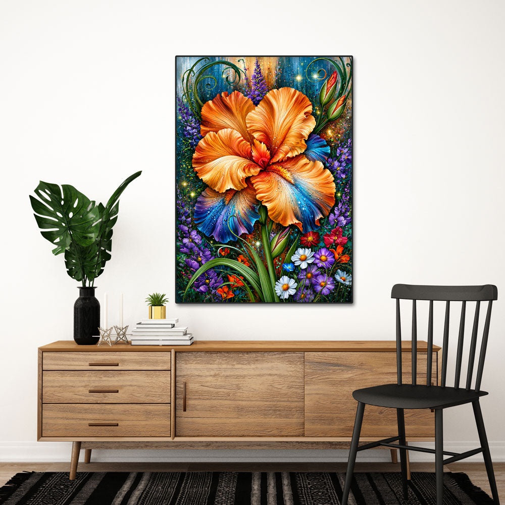 5D Diamond Painting – Amber Iris Symphony