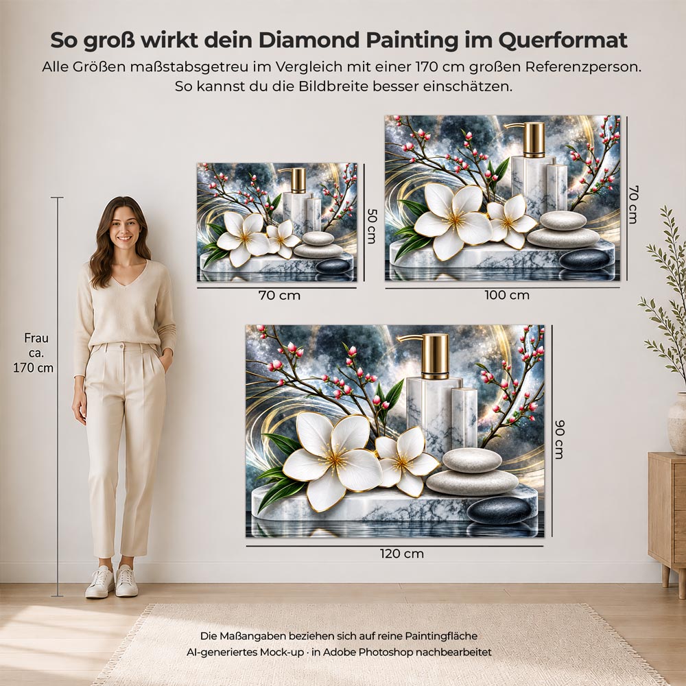 5D Diamond Painting – Amélie in Marmor & Gold