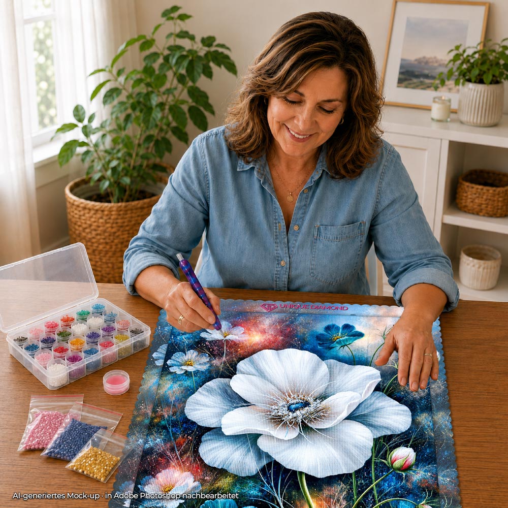 5D Diamond Painting – Aurelia Blütentraum im Sternenlicht
