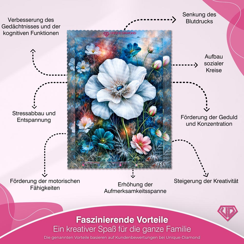 5D Diamond Painting – Aurelia Blütentraum im Sternenlicht