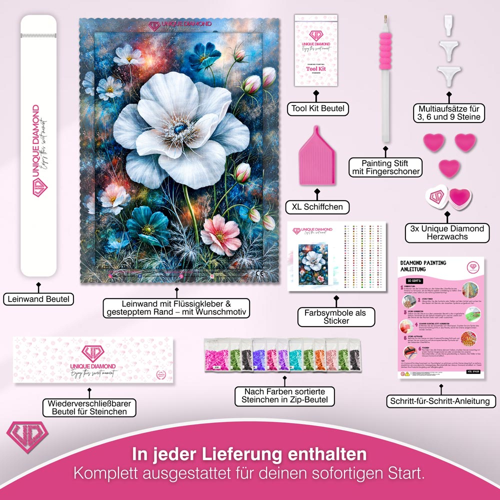 5D Diamond Painting – Aurelia Blütentraum im Sternenlicht
