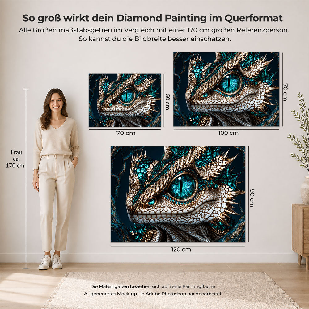 5D Diamond Painting – Azurion der Smaragddrache