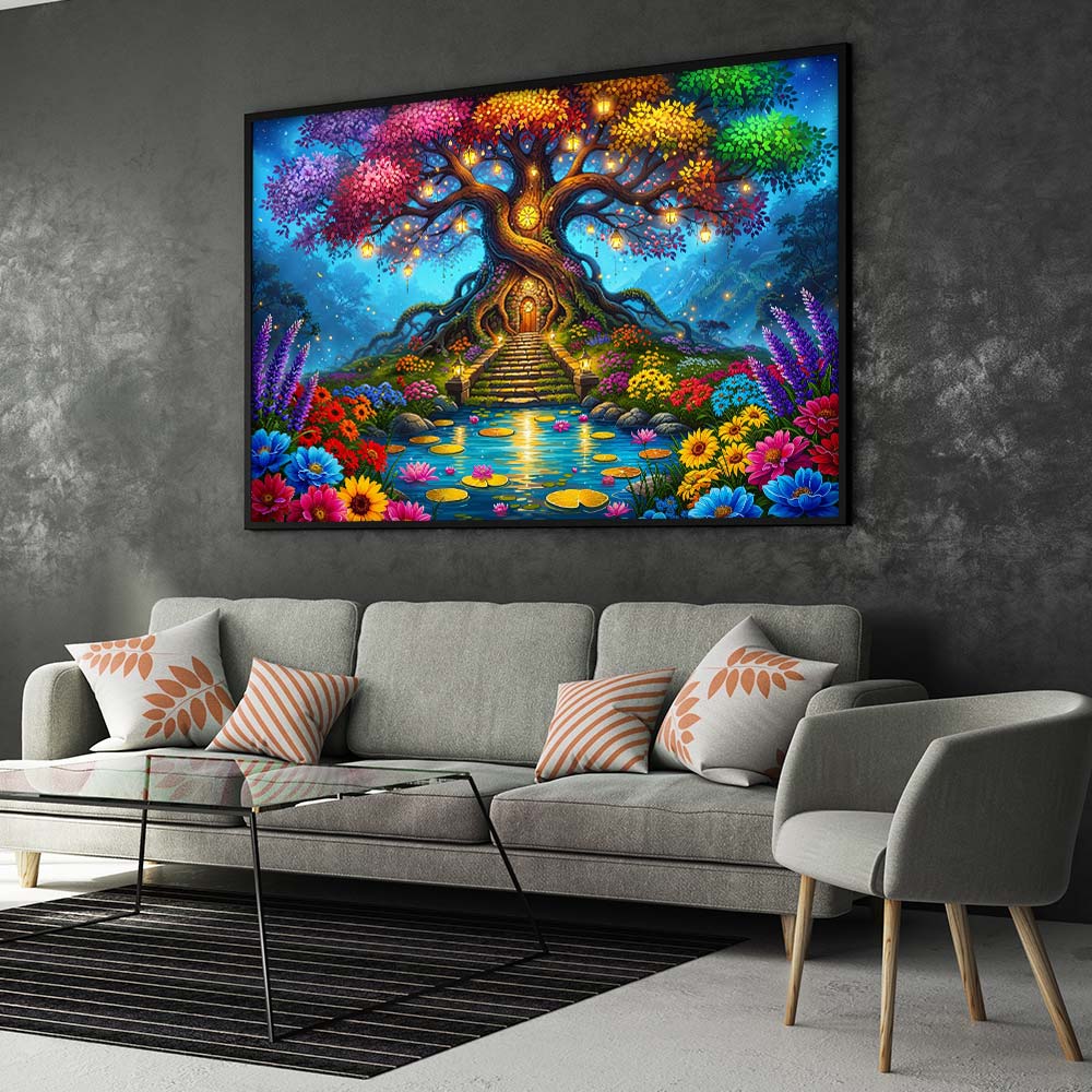 5D Diamond Painting – Baum der Lichterträume, Unique-Diamond