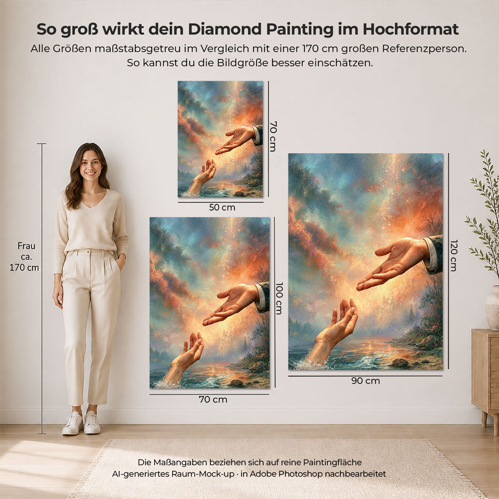 5D Diamond Painting – Berührung der Hoffnung
