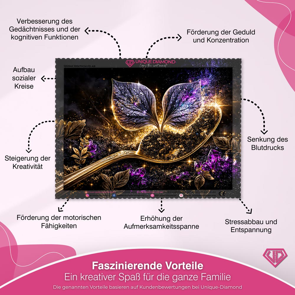5D Diamond Painting – Blätter des Sternenlichts