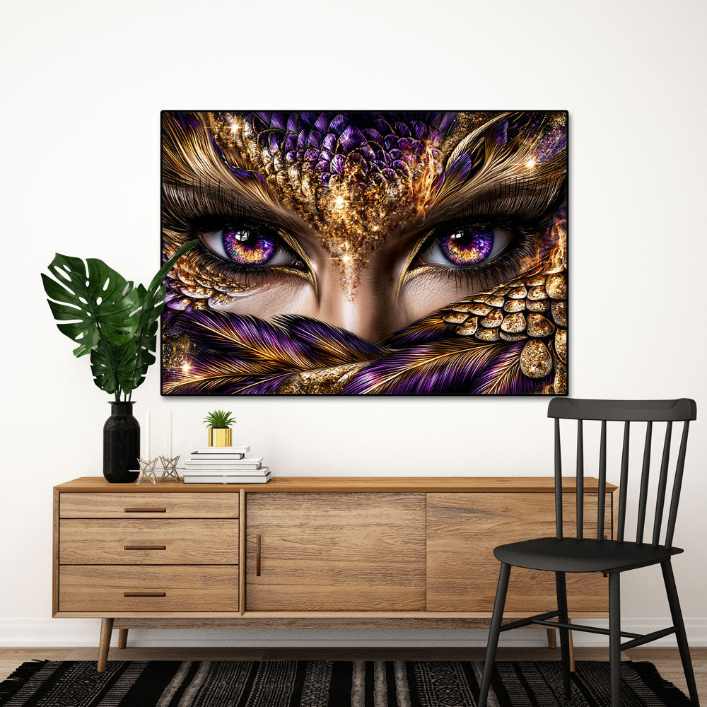 5D Diamond Painting – Blick der goldenen Federmagie