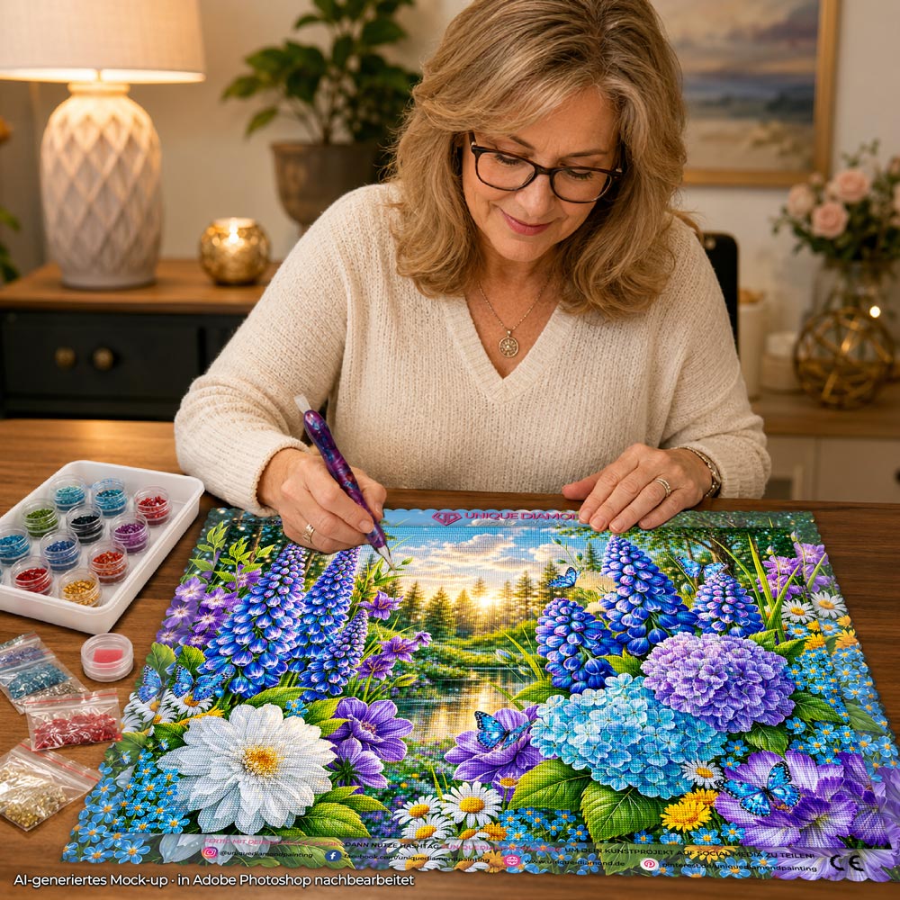 5D Diamond Painting – Blue Meadow Dreams