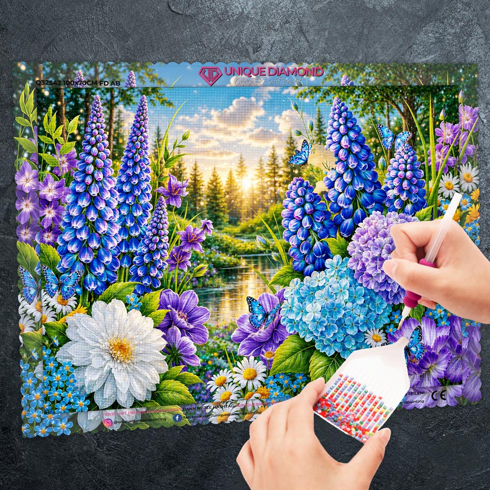 5D Diamond Painting – Blue Meadow Dreams