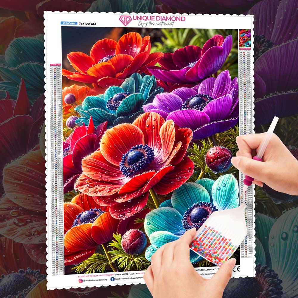 5D Diamond Painting – Blütenfeuerwerk der Farben, unique-diamond
