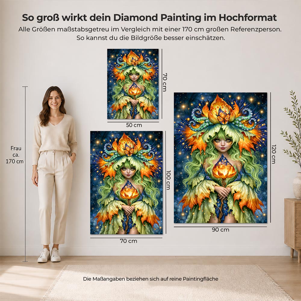 5D Diamond Painting – Blütenhüterin des Sternenlichts