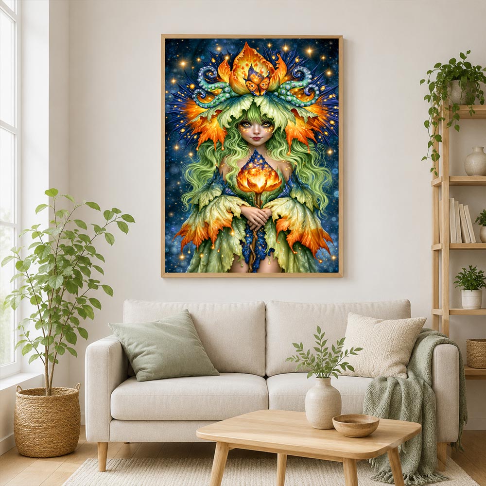 5D Diamond Painting – Blütenhüterin des Sternenlichts