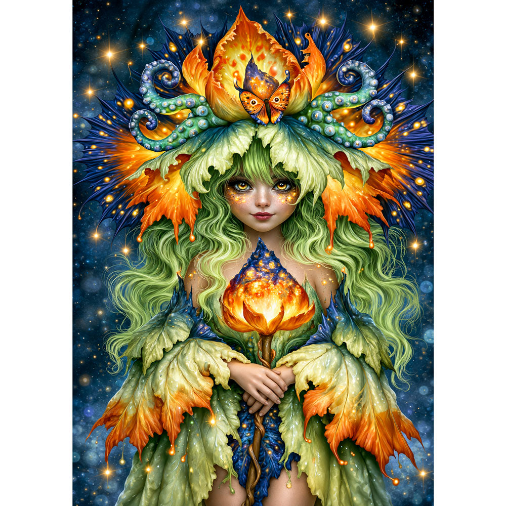 5D Diamond Painting – Blütenhüterin des Sternenlichts | Unique Diamond