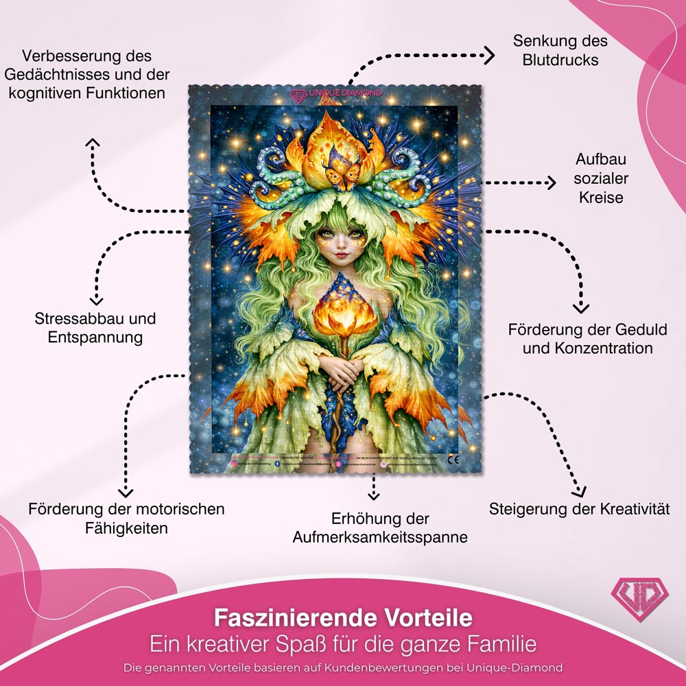 5D Diamond Painting – Blütenhüterin des Sternenlichts