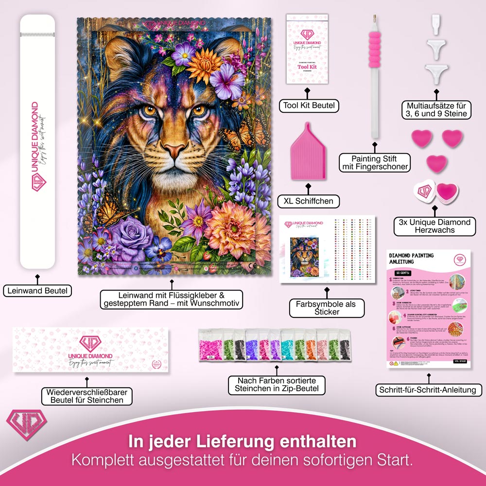 5D Diamond Painting – Blütenkönig der Fantasie