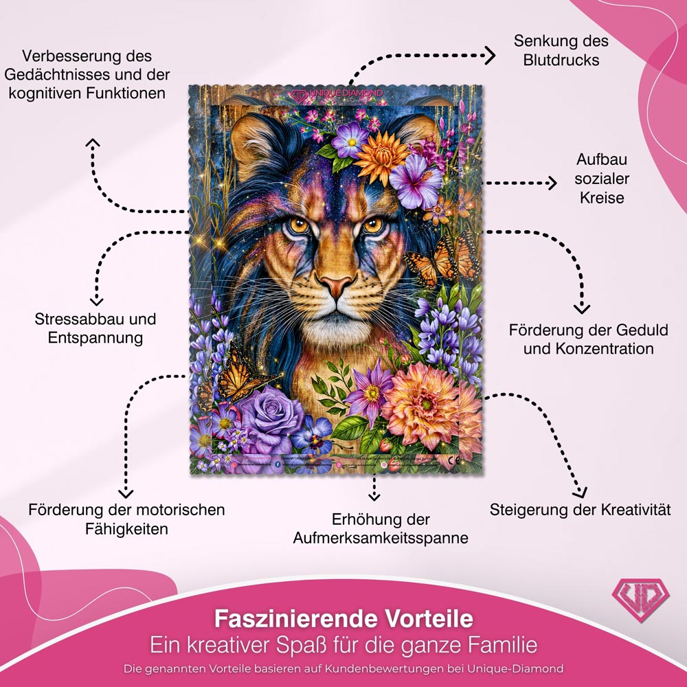 5D Diamond Painting – Blütenkönig der Fantasie