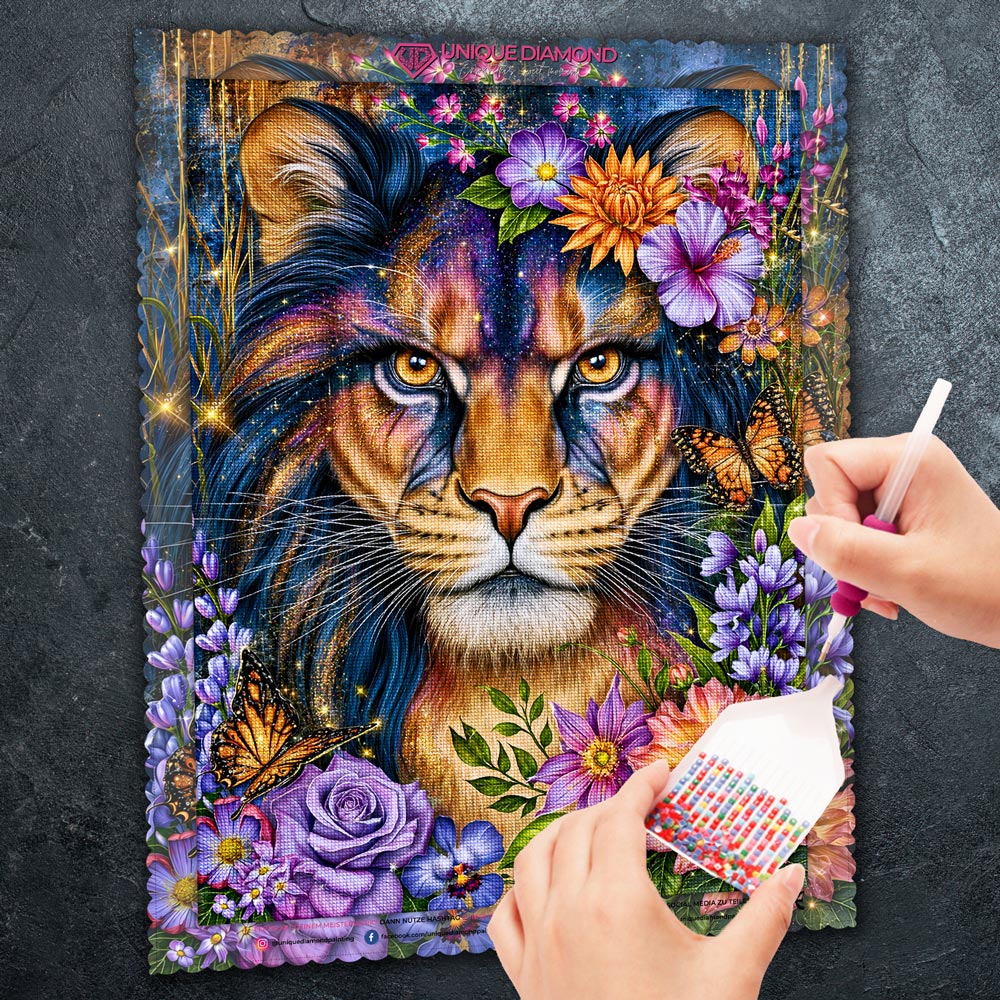 5D Diamond Painting – Blütenkönig der Fantasie