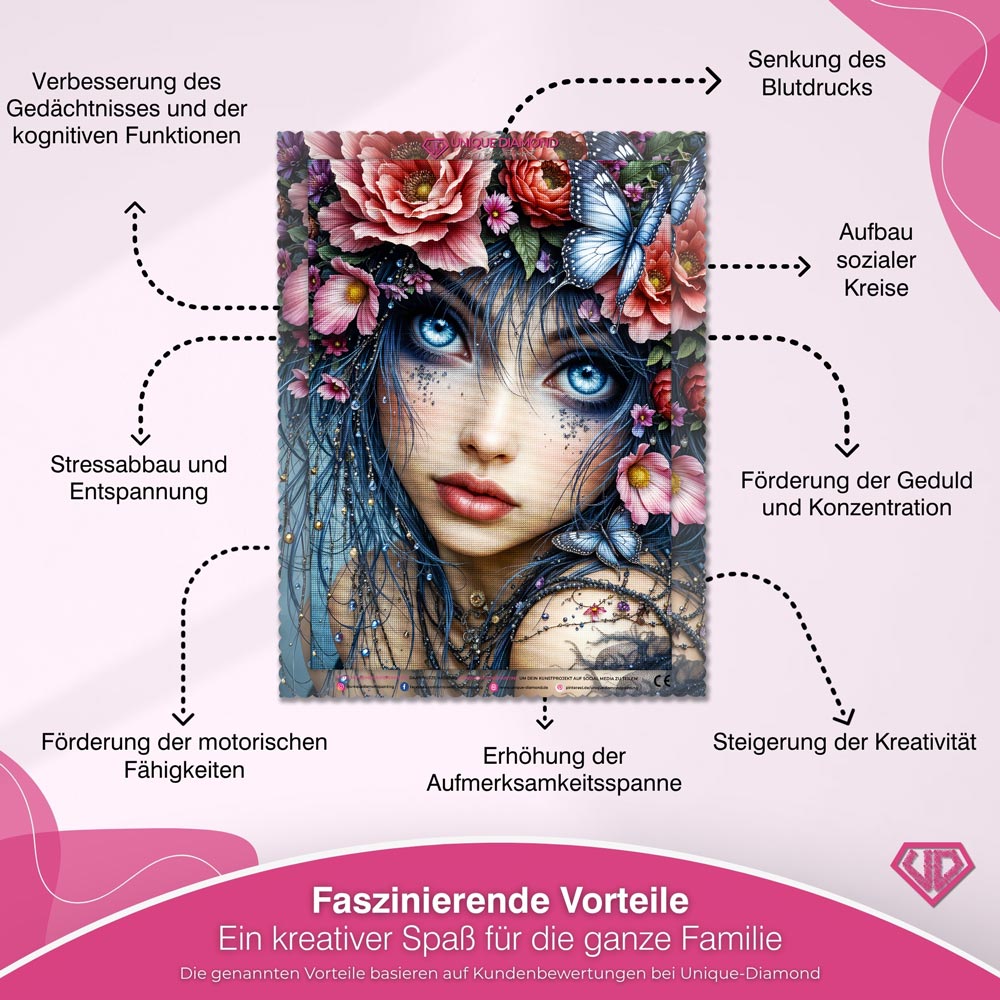 5D Diamond Painting – Blütenorakel der Ewigkeit Unique-Diamond