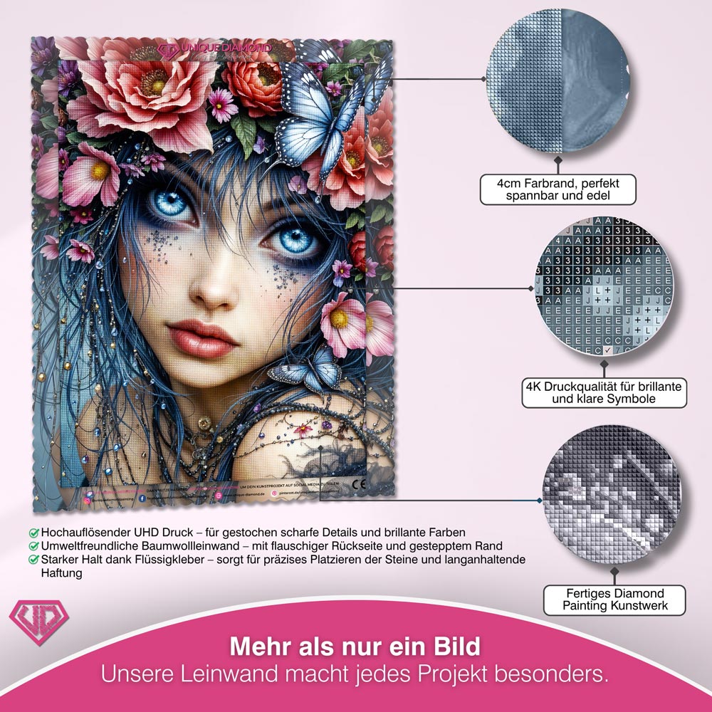 5D Diamond Painting – Blütenorakel der Ewigkeit Unique-Diamond