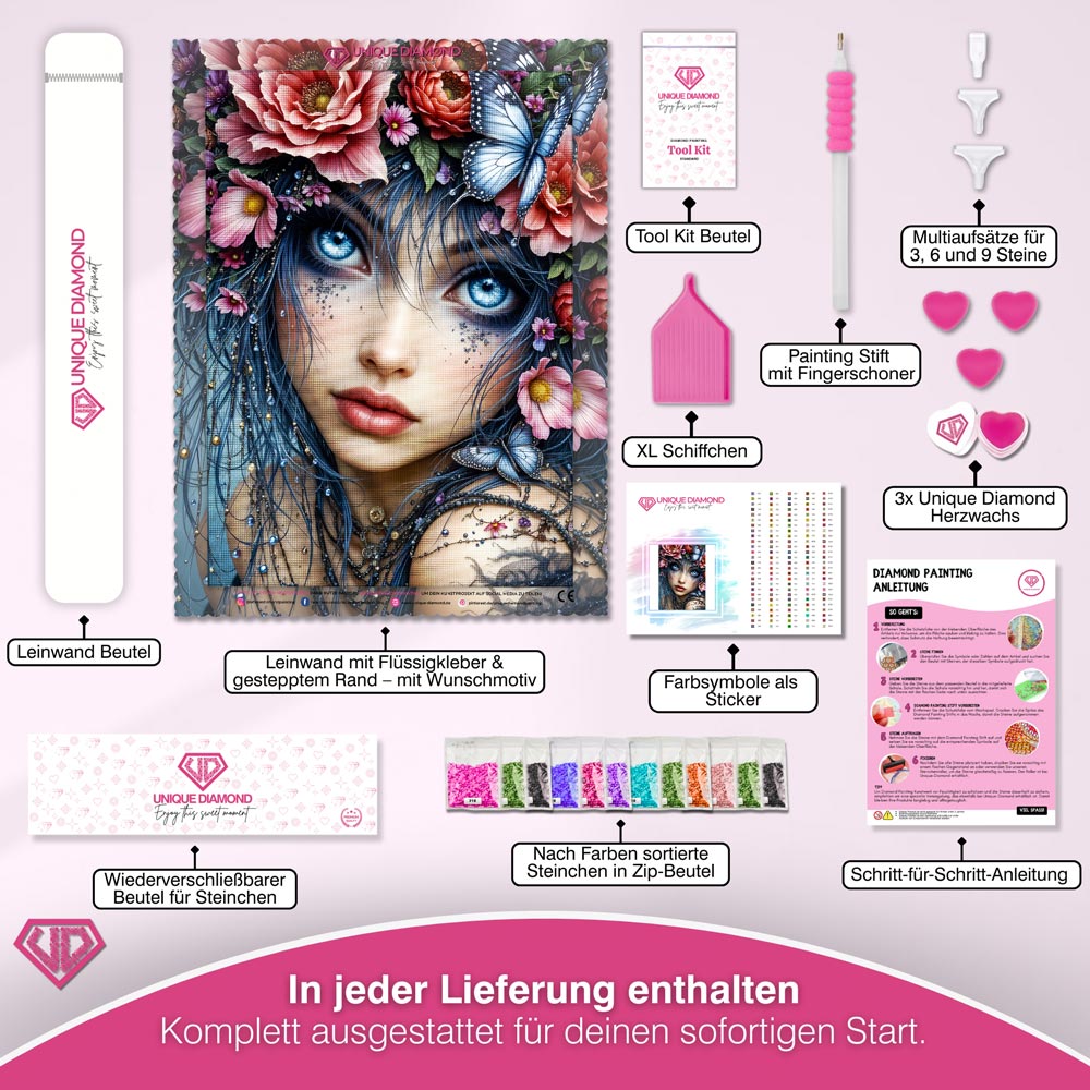 5D Diamond Painting – Blütenorakel der Ewigkeit Unique-Diamond