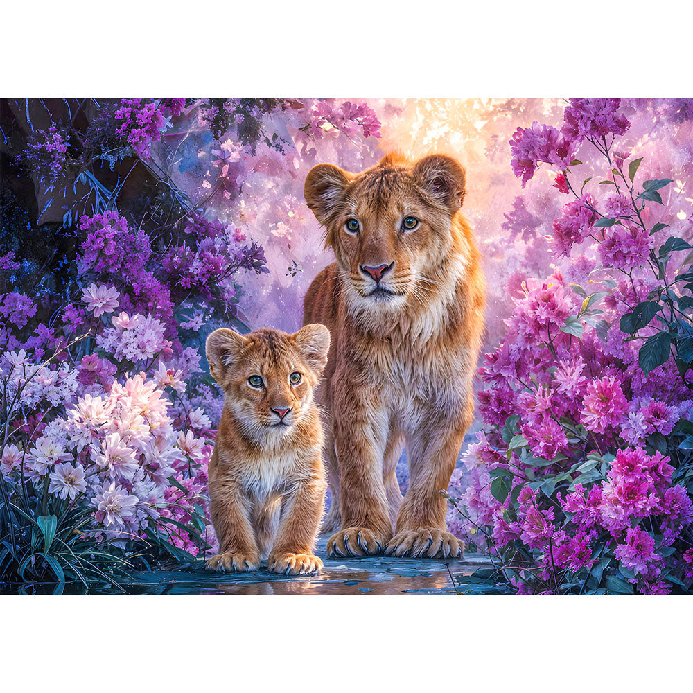 5D Diamond Painting – Blütenpfad der Löwen Unique-Diamond