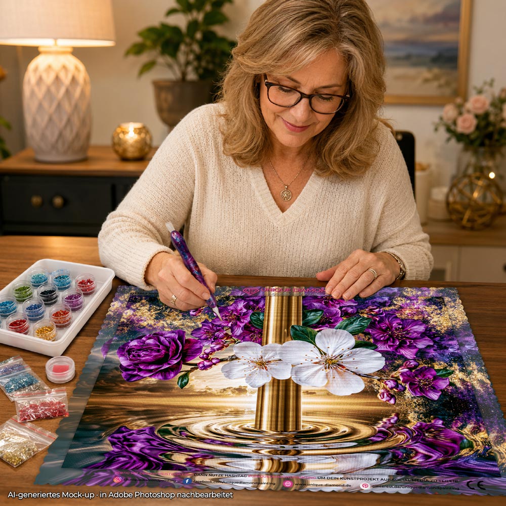 5D Diamond Painting – Blütenportal der Unendlichkeit