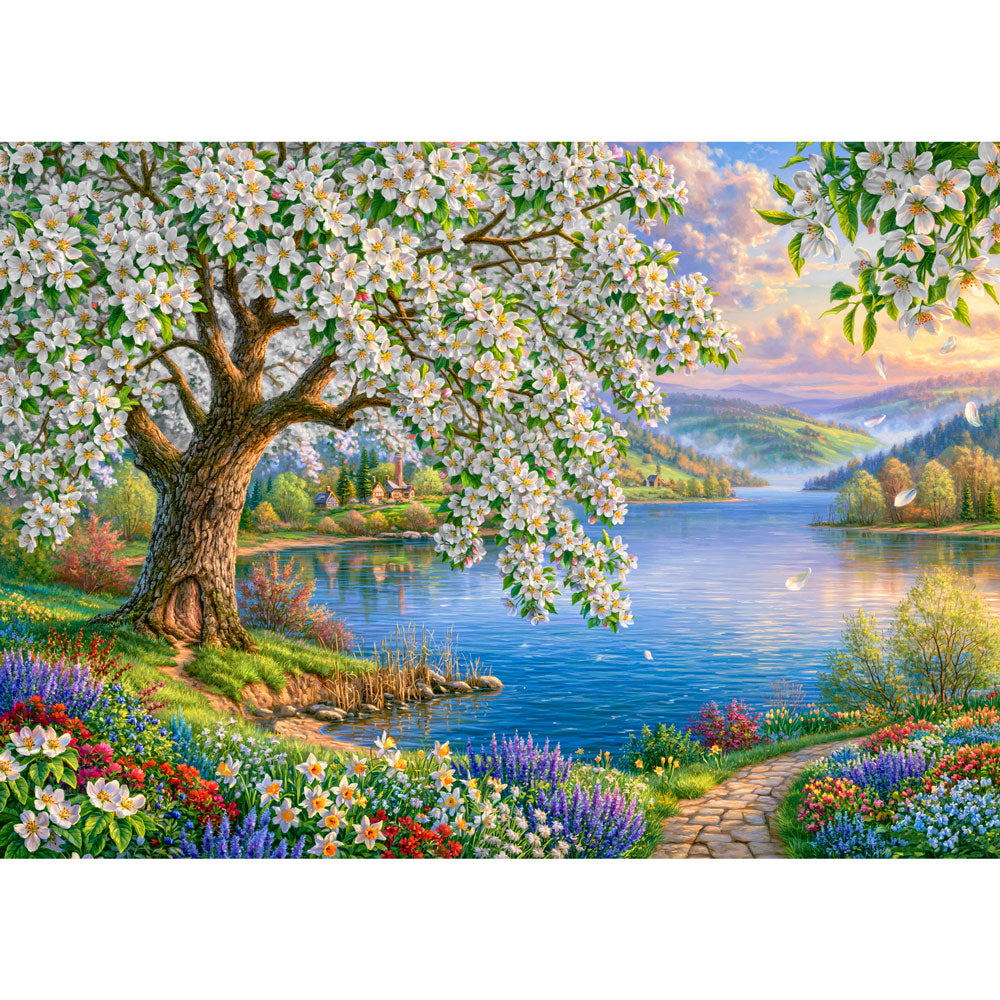 5D Diamond Painting – Blütenzauber am stillen See | Unique Diamond