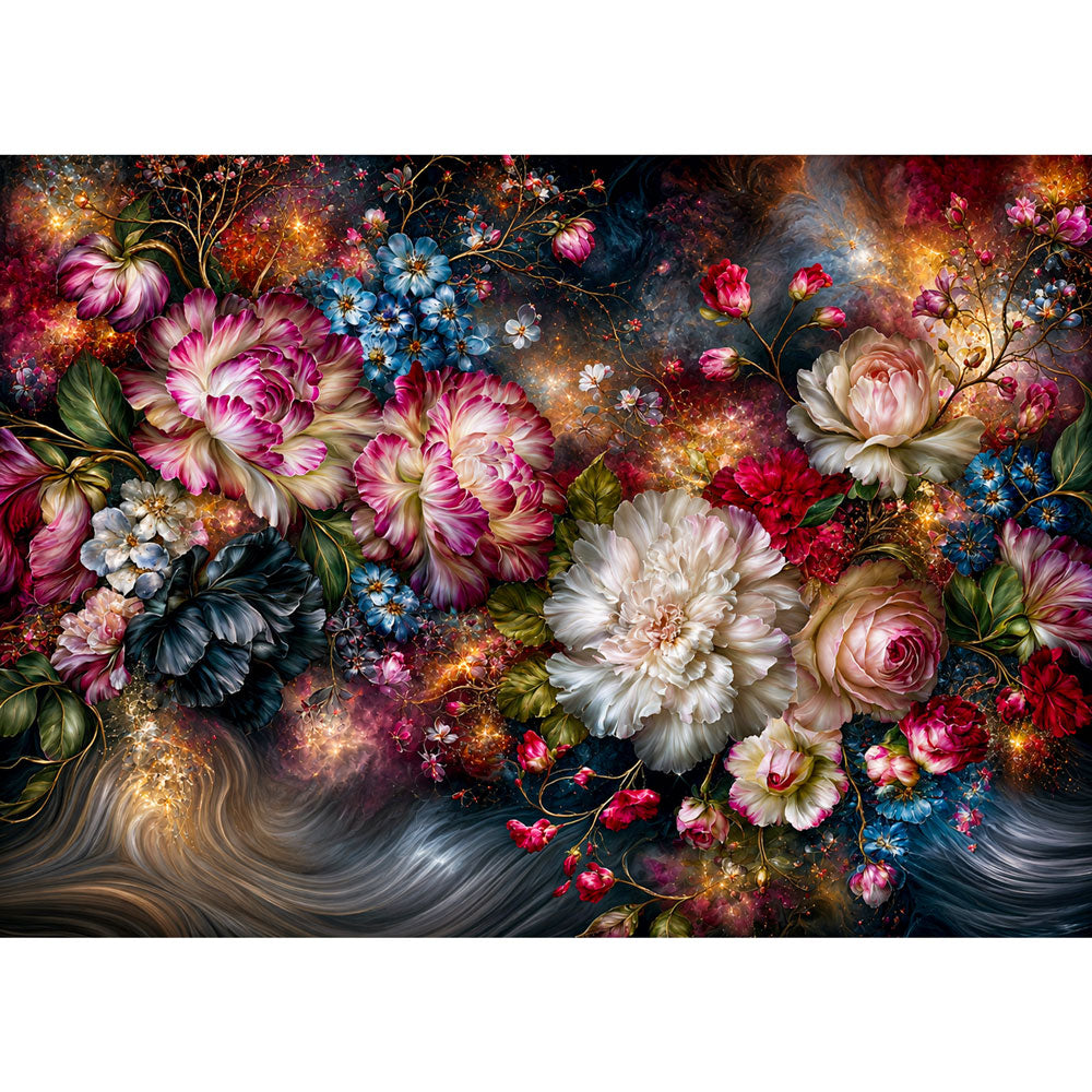 5D Diamond Painting – Blütenzauber der Sternennacht | Unique Diamond