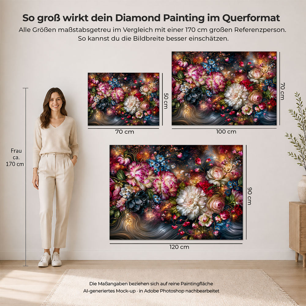 5D Diamond Painting – Blütenzauber der Sternennacht