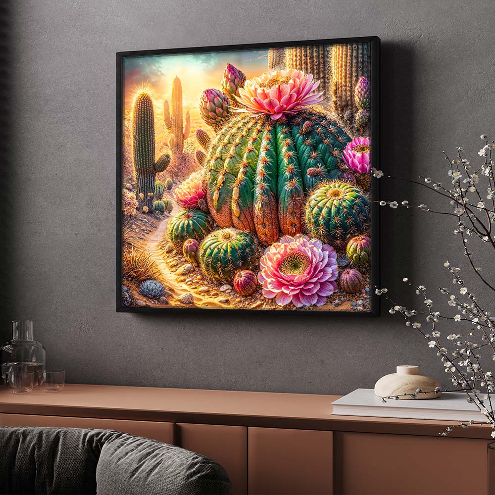 5D Diamond Painting – Blütenzauber der Wüstenkönigin, Unique-Diamond