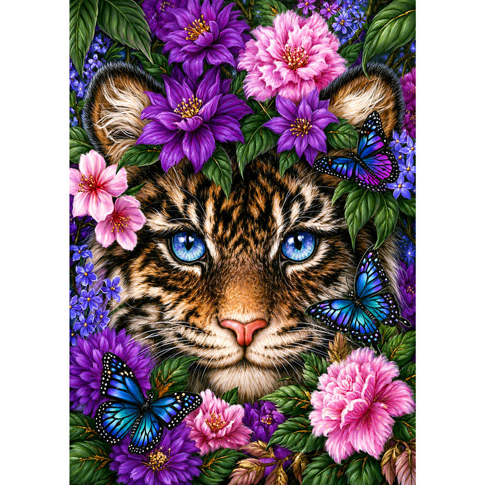 5D Diamond Painting – Blütenzauber des Tigerblicks | Unique Diamond