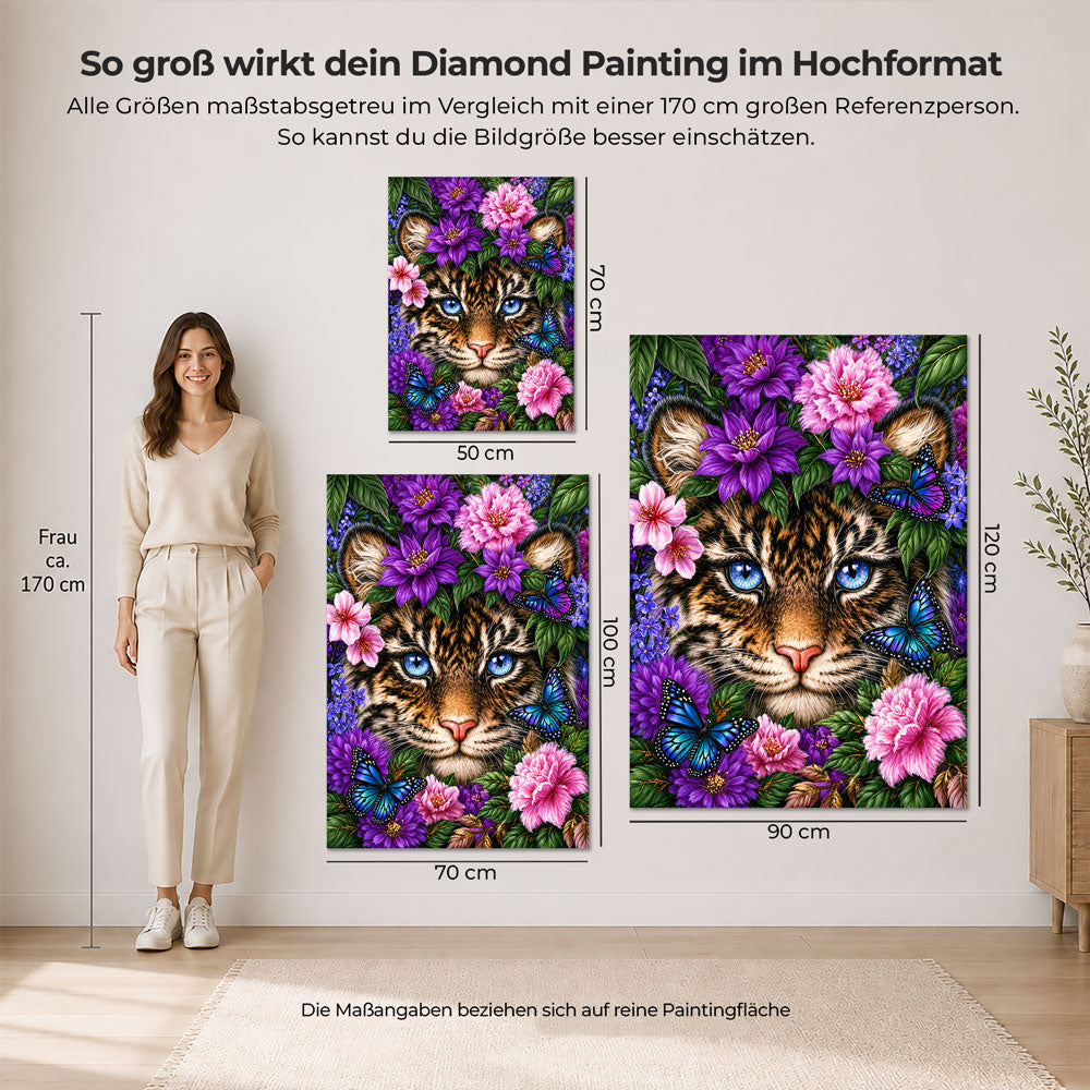 5D Diamond Painting – Blütenzauber des Tigerblicks