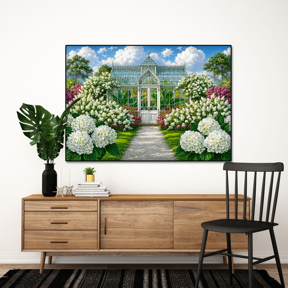 5D Diamond Painting – Blütenzauber im Glaspalast