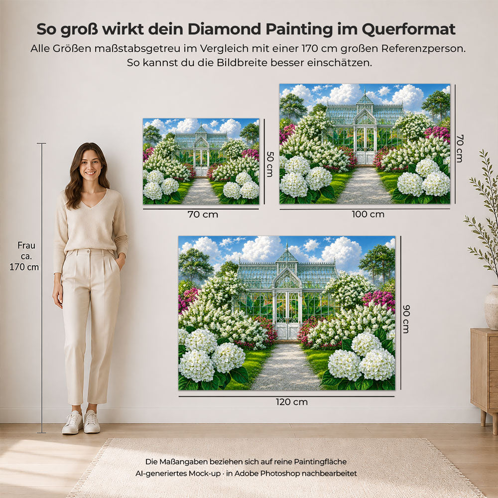 5D Diamond Painting – Blütenzauber im Glaspalast