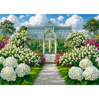 5D Diamond Painting – Blütenzauber im Glaspalast | Unique Diamond