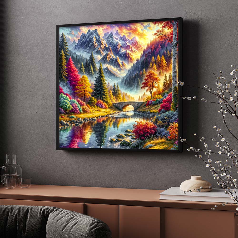 5D Diamond Painting – Brücke der Morgenröte, Unique-Diamond