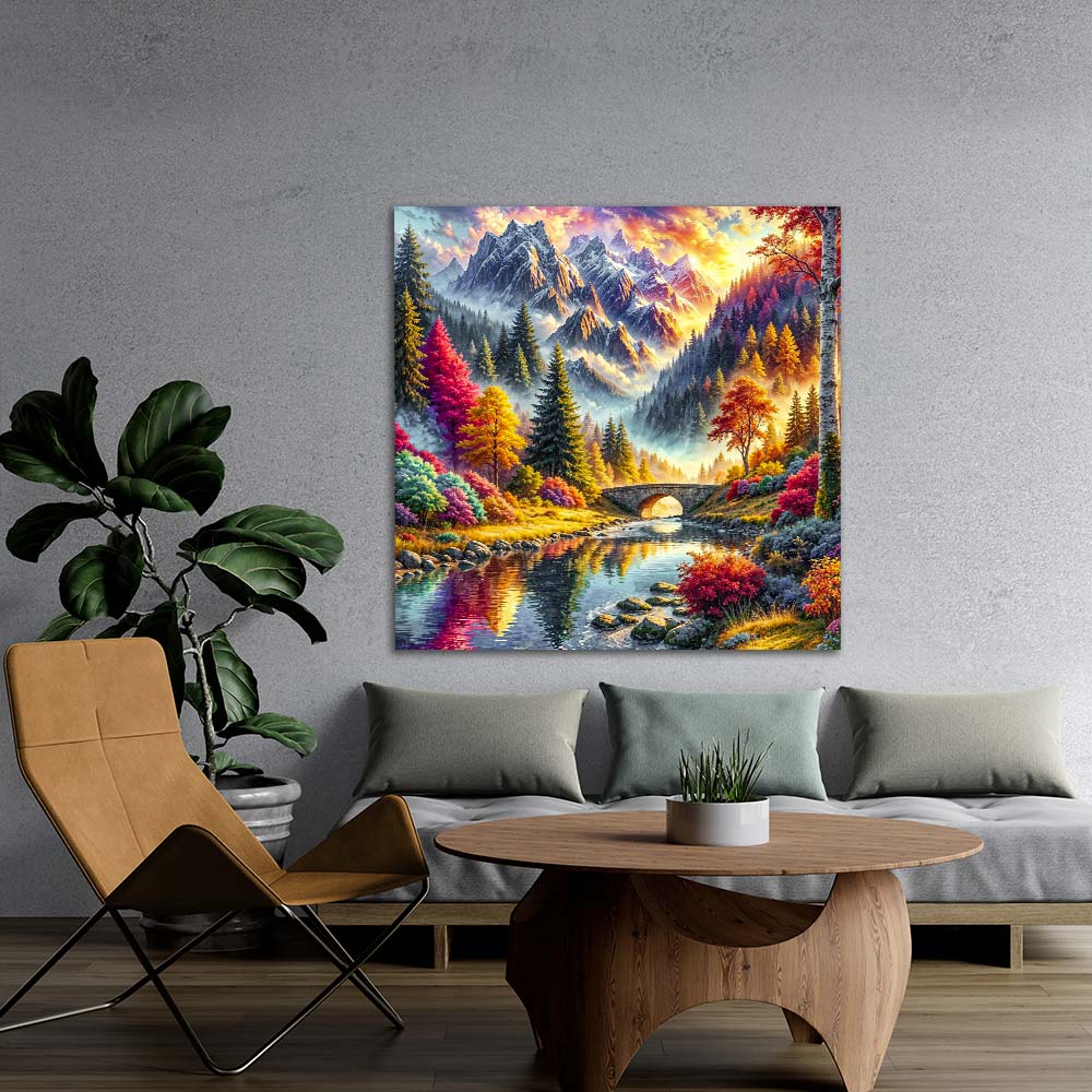 5D Diamond Painting – Brücke der Morgenröte, Unique-Diamond