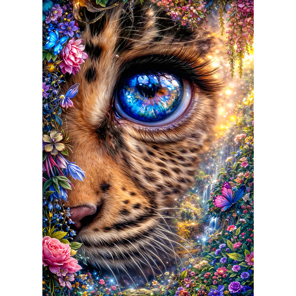 5D Diamond Painting – Celestial Leopard, Unique-Diamond