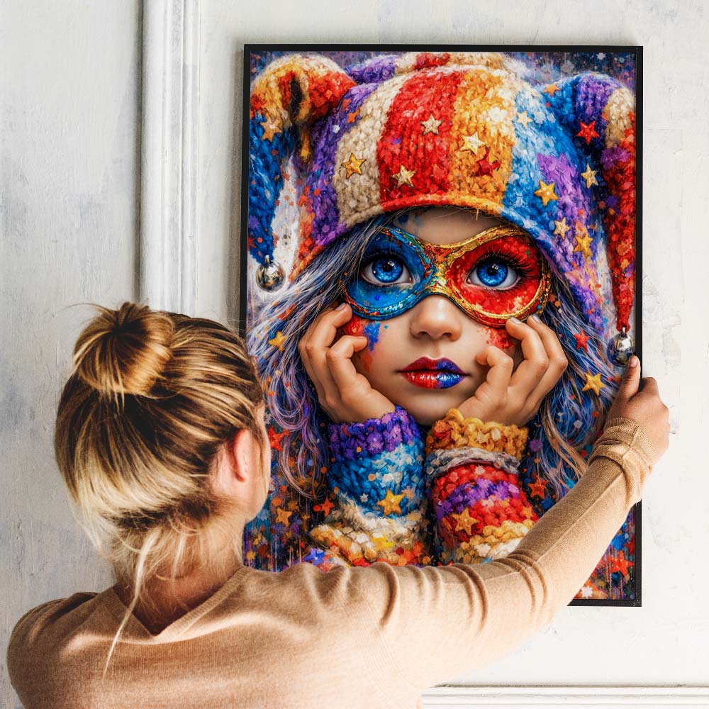 5D Diamond Painting – Colorful Carnival Girl