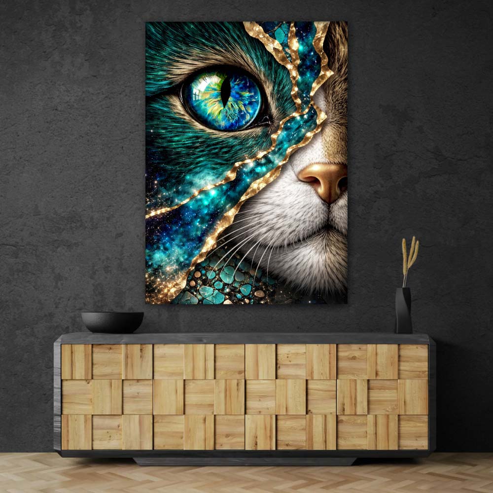 5D Diamond Painting – Cosmic Emerald Cat