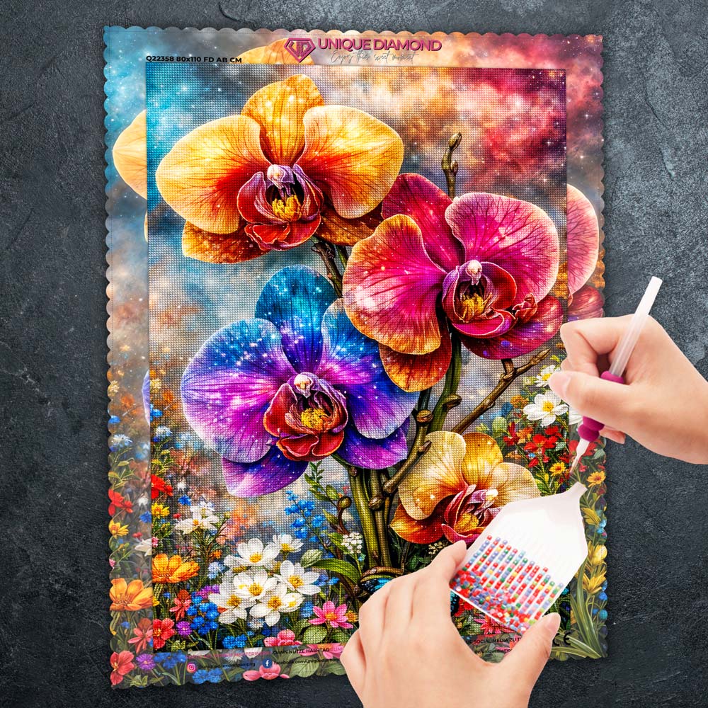 5D Diamond Painting – Cosmic Orchid Garden