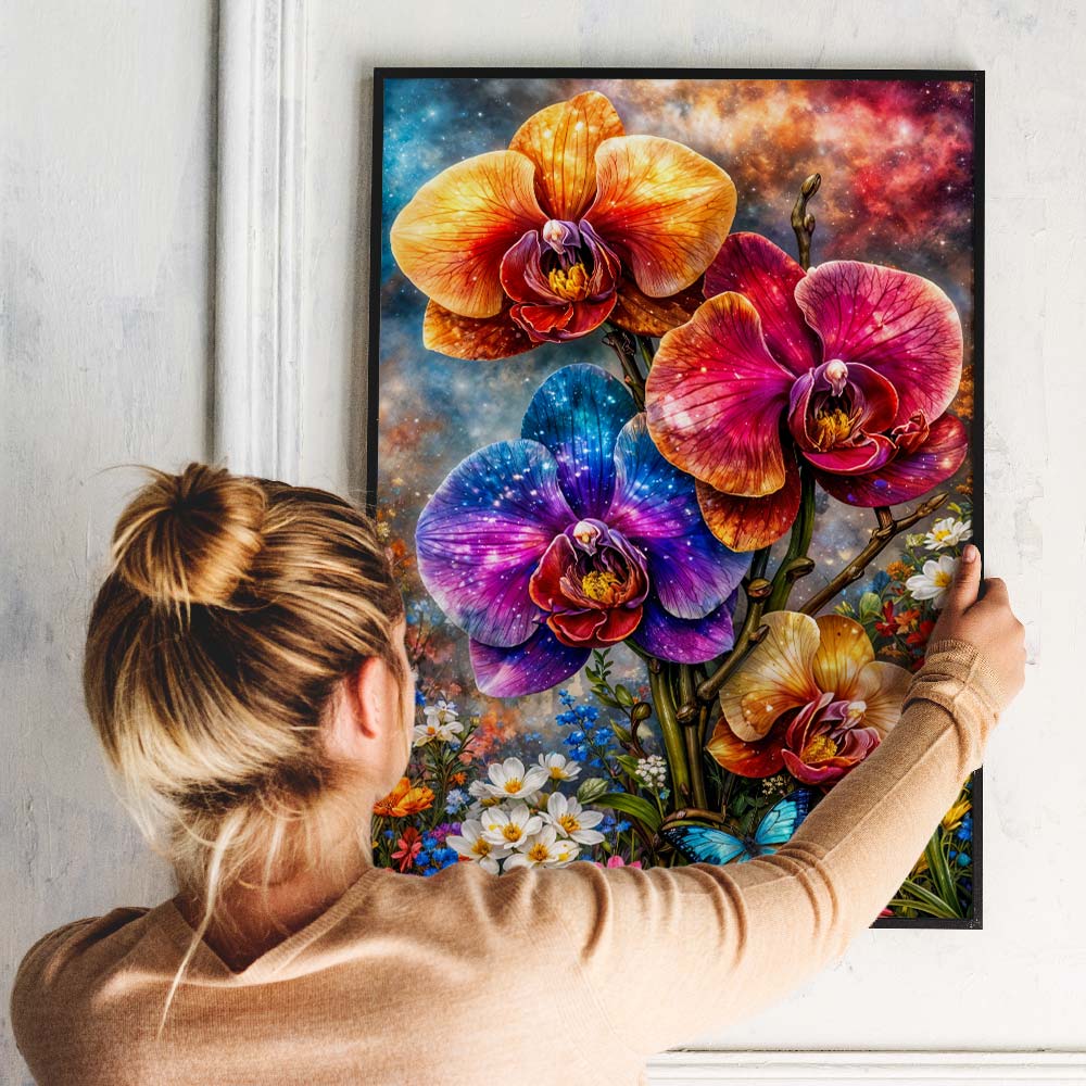 5D Diamond Painting – Cosmic Orchid Garden
