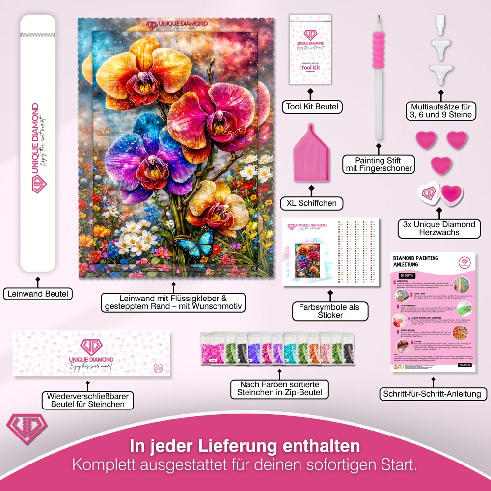 5D Diamond Painting – Cosmic Orchid Garden