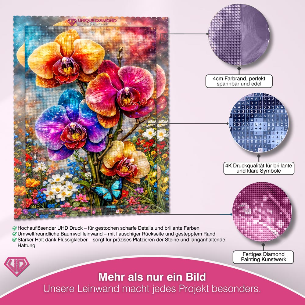 5D Diamond Painting – Cosmic Orchid Garden